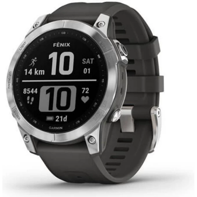 Часы GARMIN FENIX 7 SILVER WITH GRAPHITE BAND 11147 Часы GARMIN FENIX 7 SILVER WITH GRAPHITE BAND 11147