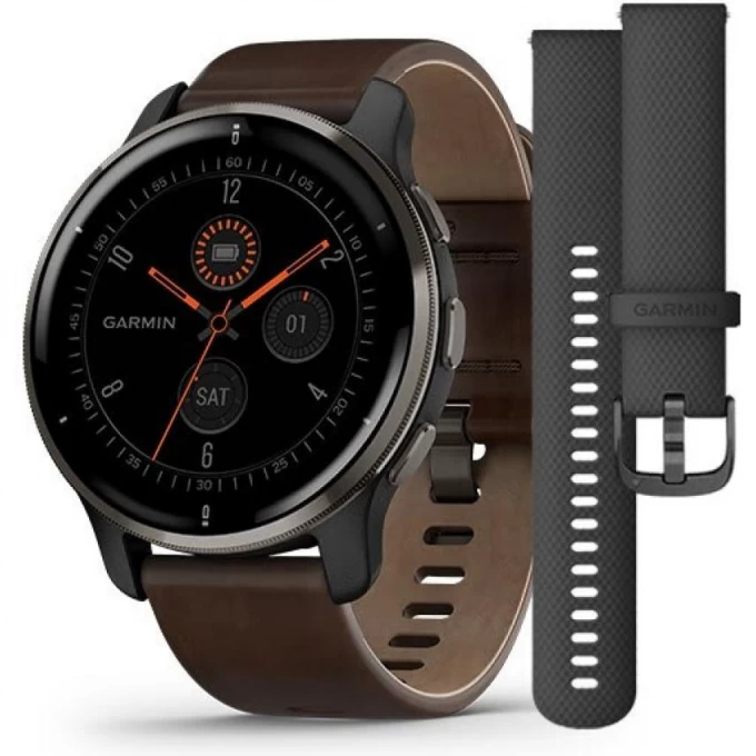 Часы GARMIN VENU 2 PLUS BLUE-GRAY STAINLESS STEEL BEZEL WITH BLUE-GRAY ENVELOPE AND BROWN LEATHER STRAP 11167 Часы GARMIN VENU 2 PLUS BLUE-GRAY STAINLESS STEEL BEZEL WITH BLUE-GRAY ENVELOPE AND BROWN LEATHER STRAP 11167