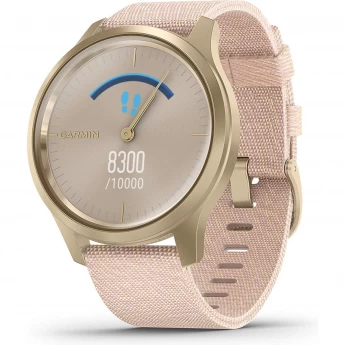 Часы GARMIN VIVOMOVE STYLE светло-золотистый с плетеным нейлоновым розовым ремешком