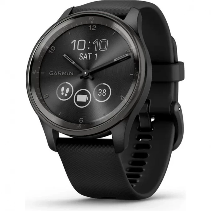 Часы GARMIN VIVOMOVE TREND с безелем серого цвета с черным корпусом и силиконовым ремешком 010-02665-00 Часы GARMIN VIVOMOVE TREND с безелем серого цвета с черным корпусом и силиконовым ремешком 010-02665-00