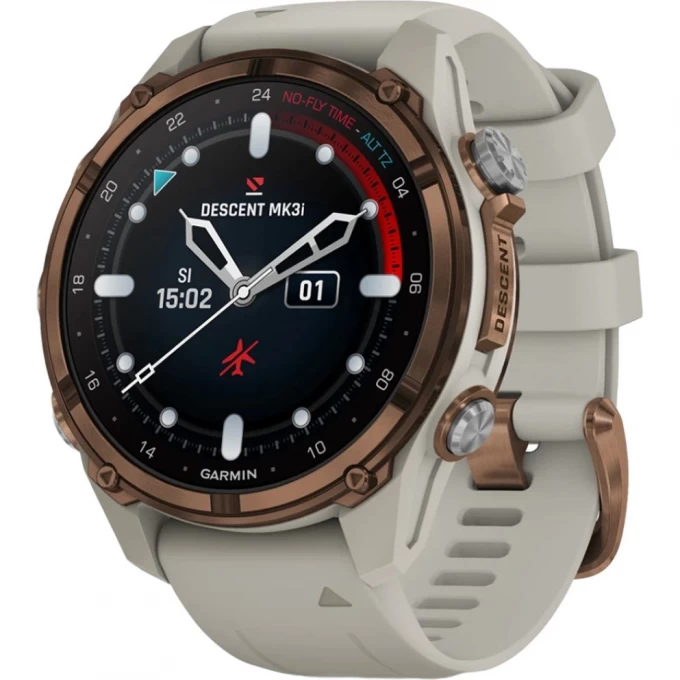 Часы-навигатор GARMIN DESCENT MK3I 43 мм BRONZE PVD TITANIUM WITH FRENCH GREY SILICONE BAND 010-02753-14 Часы-навигатор GARMIN DESCENT MK3I 43 мм BRONZE PVD TITANIUM WITH FRENCH GREY SILICONE BAND 010-02753-14
